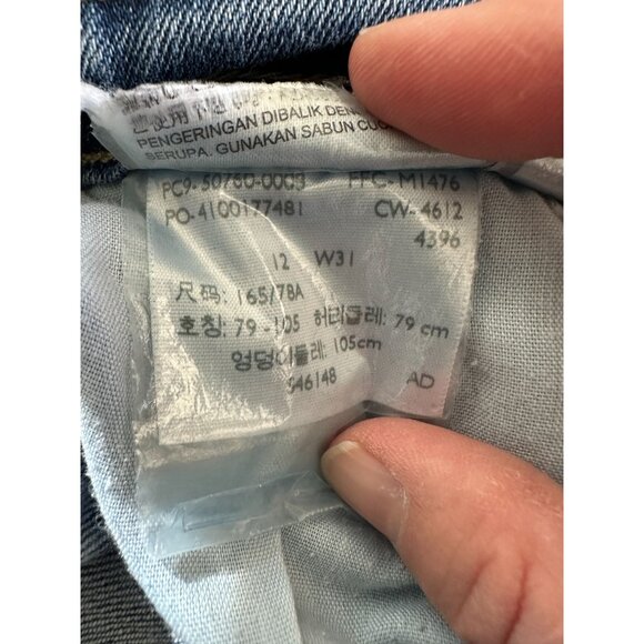 Levis Patterned Light Wash Womens Straight Leg Jeans 12 W31 Button Faded - Picture 8 of 8